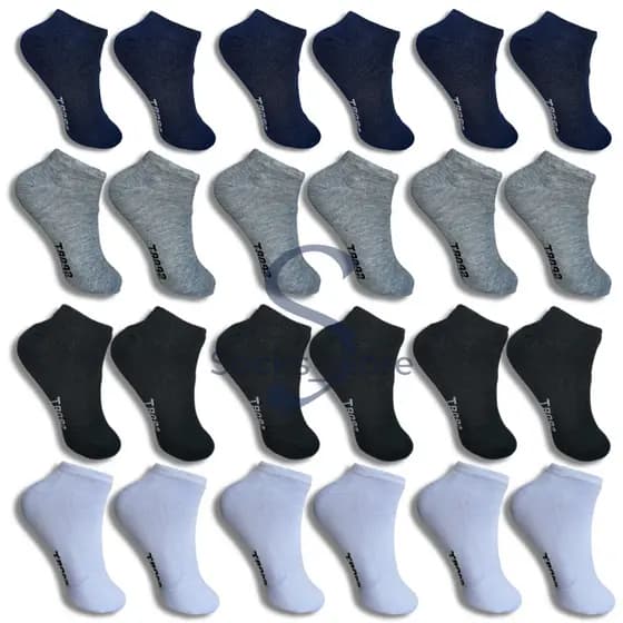 Kit 24 Pares de Meias Soquete Cano Curto Masculina Feminina Unissex