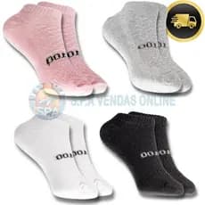 Kit com até 24 Meias 100% Algodão Feminina Soquete Macia