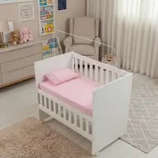 Jogo Lençol MINI BERÇO de Bebê 89X39cm 02 Peças Ponto Palito Percal Super Macio