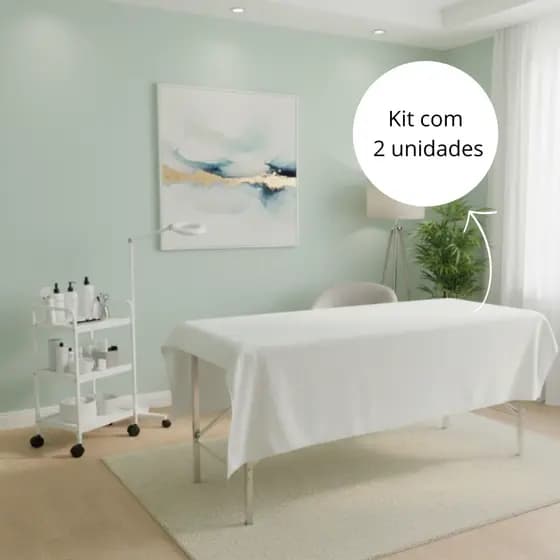 kit 2 Lençol Para MACA Hospitais Clínicas Estética Percal 400 Fios SEM elástico