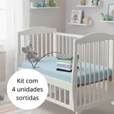 Kit 4 Lençol Avulso Berço Americano 130x70cm com Elástico Microfibra Alta Qualidade