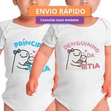 Body Bebê Denguinho da Titia Presente Criativo Recém Nascido Chá de Bebê Roupinha Fofa Infantil