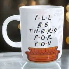 Caneca branca de porcelana Friends I'll Be There For You com estampa dos dois lados