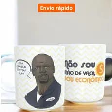 Caneca Divertida de porcelana Julius Não Sou Mão de Vaca, Sou Econômico