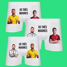 Cueca divertida personalizada Copa Os três maiores Jogadores futebol