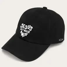 bone baseball preto Masculino Jesus Maior Amor