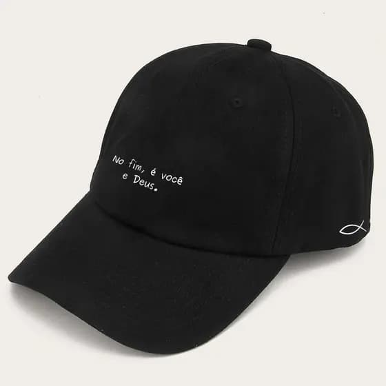 bone baseball preto Masculino No fim e voce e Deus