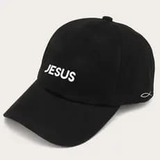 bone baseball preto Masculino Jesus Cristo Escrita