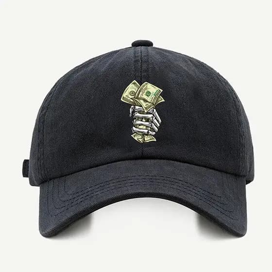 Bone baseball Masculino Bege Preto Branco Skull Dollar