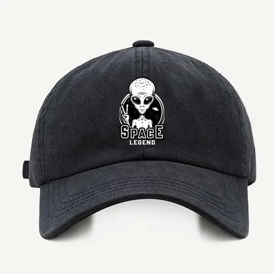 Bone baseball Masculino Bege Preto Branco Space Legend Alien