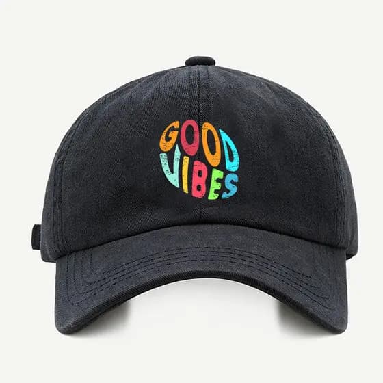 Bone baseball Masculino Bege Preto Branco Good Vibes Colors