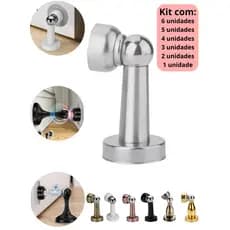 batente trava magnetica de porta ima forte anti impacto protege parede fixação chão e parede