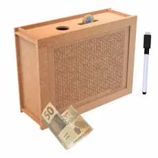 Cofre Inteligente Cofrinho Woodbox Método Kakebo 1k 5k e 10k Economize Dinheiro