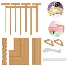 Kit Gabarito Cartonagem Wire-o Esquadros Espatula Vinco Mdf Iniciante