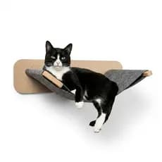 Caminha Suspensa Para Gatos Com Rede MDF Reforçado 15mm Cama De Parede Resistente Confortável