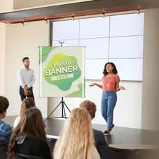 Porta Banner 1,80 M Altura + Bolsa Multi Funções Ajustável Suporte Baner