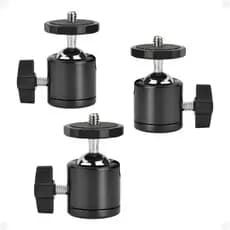 Kit 3 Ballhead Bola Rotativa 360 Suporte Tripé Rosca 1//4 90 graus c/ NF