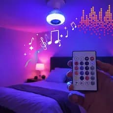Lâmpada Led Caixa de Som Bluetooth  RGB + Controle 127v 220v