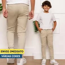 Calça Infantil Alfaiataria Juvenil 4 ao 16 Bolso Social Elastano Slim Fit