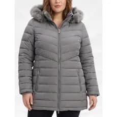 Parka Feminina Plus Size Peluciada Por Dentro Touca Removível