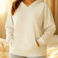 Moletom Canguru Feminino Elegante Liso 100% Algodão Blusa de Frio