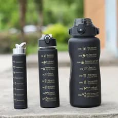 Kit 3 Garrafa Agua Squeeze Galão Com Adesivos Lembretes beber Agua