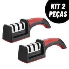 Kit Amolador Afiador De Facas Em Aço Inox Com 3 Afiadores