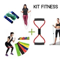 Kit Treine Em Casa Completo Elástico Extensor Cross Tube + Corda de Pular + Kit com 5 Faixa