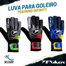 Luva de Goleiro Infinity Training Adulto Corte Negativo Alta Aderência Original Poker