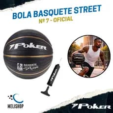Bola de Basquete Street Nº7 Poker Basquete de Rua Quadra Interna e Externa