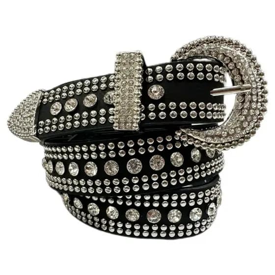 Cinto PLUS SIZE Feminino Country em Strass Brilhos Ocidental Cowboy Tachas Blogueira Moda Balada Festival