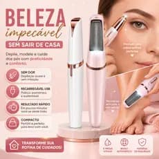 Kit Caneta Depiladora Sobrancelha Elétrica USB Recarregável + Lixa de Pé Elétrica Prova Dágua