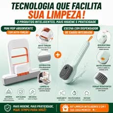 Rodo Esponja Mini Mop Portátil + Escova de Limpeza com Sabão Integrado Cozinha