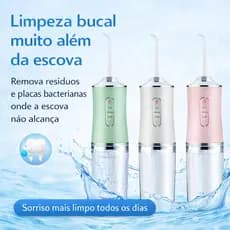 Irrigador Bucal Portátil Recarregável Alta Pressão Limpador Dental Jato de Água Limpeza Profunda