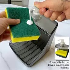Dispenser Porta Detergente PRETO 500 ml sabão em barra e liquido