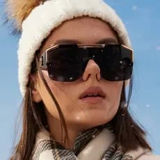 Óculos de Sol Femininos Oversized Quadrados da Moda, Óculos Esportivos para Dirigir, Óculos de Sol com Lentes Gradientes