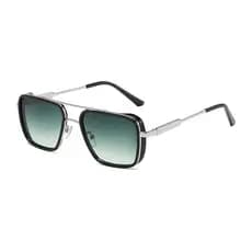 Óculos de Sol com Armação Quadrada Pequena de Metal, Versão Retro, Óculos de Sol Quadrados com Proteção UV400