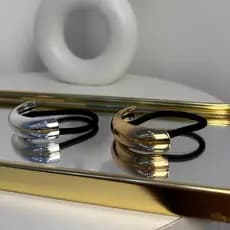 Elastico para Cabelo Metal Dourado e prata Xuxinha de Cabelo moderna