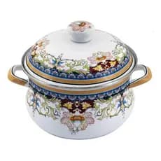Panela Caçarola Esmaltada Charm Retrô 22cm Fogão Elétrico, Gás e Indução
