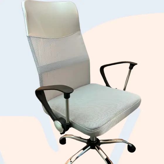 CADEIRA DE ESCRITORIO ERGONOMICA GIRATORIA PRATA PRETA BARATA