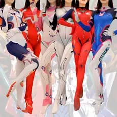 Body de Halloween DVA Daji Zero Two Overwatch Rei Ayanami Kirina Cosplay Evangelion Macacão