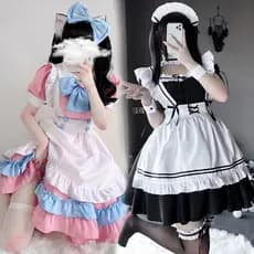 Cosplay vestido de empregada de menina mole japonesa puro e fofo rosa uniforme de empregada
