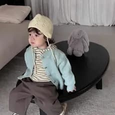 Camisola infantil Cardigan jaqueta roupas de primavera 2026 novo estilo roupas infantis roupas de bebê estilo primavera