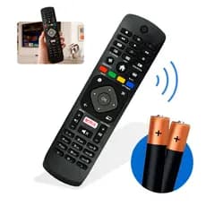 Controle Remoto Para Tv Philips Smart Universal Netflix + 2 Pilhas