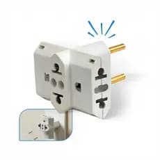 Adaptador Tomada T Benjamin Universal 10A e 20A Amperes