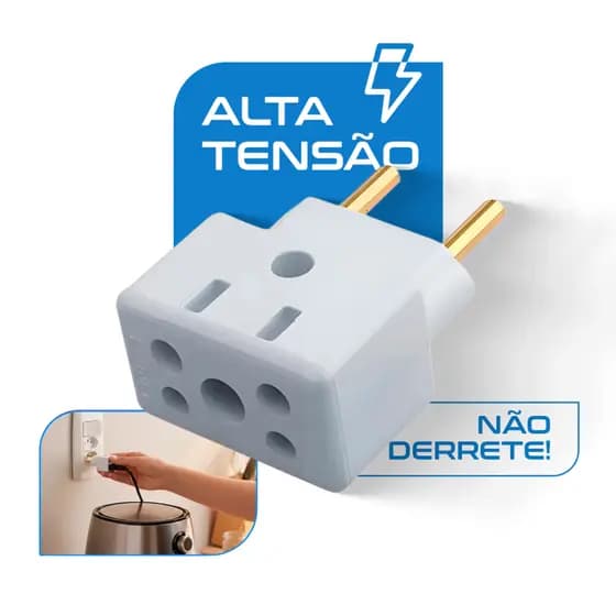 Adaptador Pino Tomada Benjamin Bob Esponja Universal 10A e 20A Alta Tensão