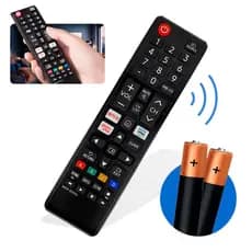 Controle Remoto Para Tv Samsung Smart Netflix Globoplay Prime + 2 Pilhas