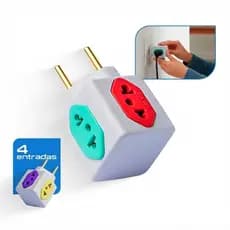 Adaptador Tomada Cubo 4 Entradas Benjamin Colorido 10A e 20A Amperes - Montza