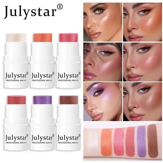 Preguiçoso Alto Brilho Contorno Sun Red Rouge Pearlescent Blush Creme Blush Stick Monocromático Matte Blush