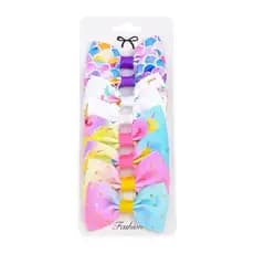 Grampos De Cabelo Com Laço De Cetim Arco-Íris Para Meninas , Elegantes , Acessórios Da Moda , 8 Peças